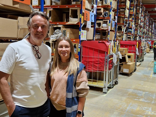Andrew Killingsworth, chief executive of Yours Clothing, and operations manager Monika Tyton