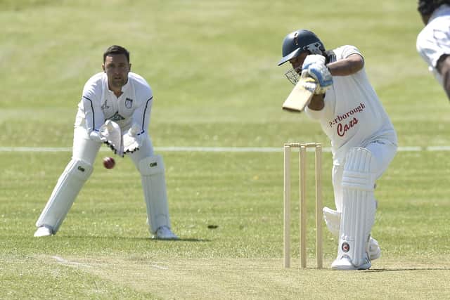 Werrington batsman Asif Ali was caught out from this shot in the game against Hampton. Photo: David Lowndes.