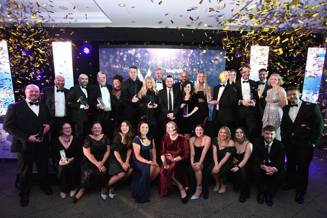 The winners group at the Peterborough Telegraph Business Excellence Awards 2023