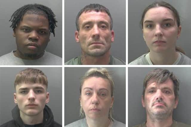 The gang, pictured from top, left: Tristian Vernon-Harriott, Jonathan Stokes, Keileigh Spencer, Jesse Morgan-Smith, Michelle Bailey and David Chapman.