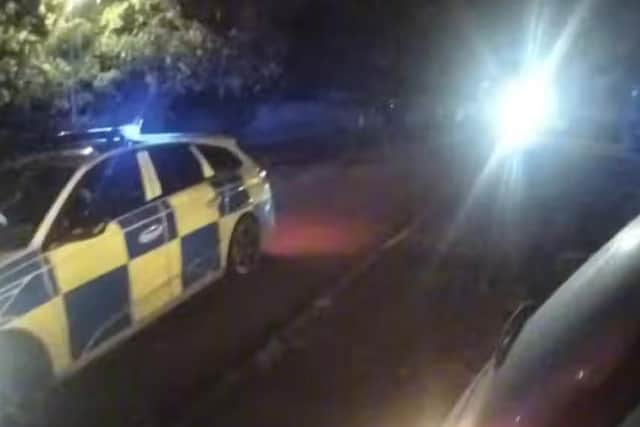 Police stop after car driven by drug dealer crashed into a hedge in March.