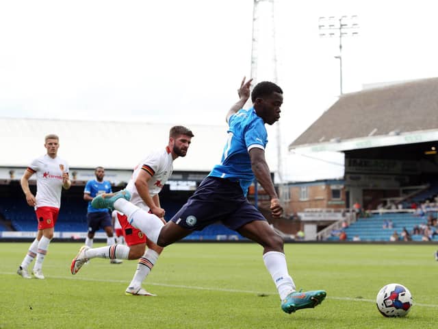 Kwame Poku in action for Posh earlier this summer. Photo: Joe Dent/theposh.com.
