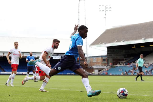 Kwame Poku in action for Posh earlier this summer. Photo: Joe Dent/theposh.com.