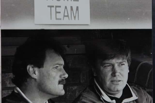 Mick Jones (left) when Posh manager.