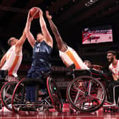 Lee Manning (centre) in actiion for GB at the Tokyo Paralympics (Photo by Adam Pretty/Getty Images)