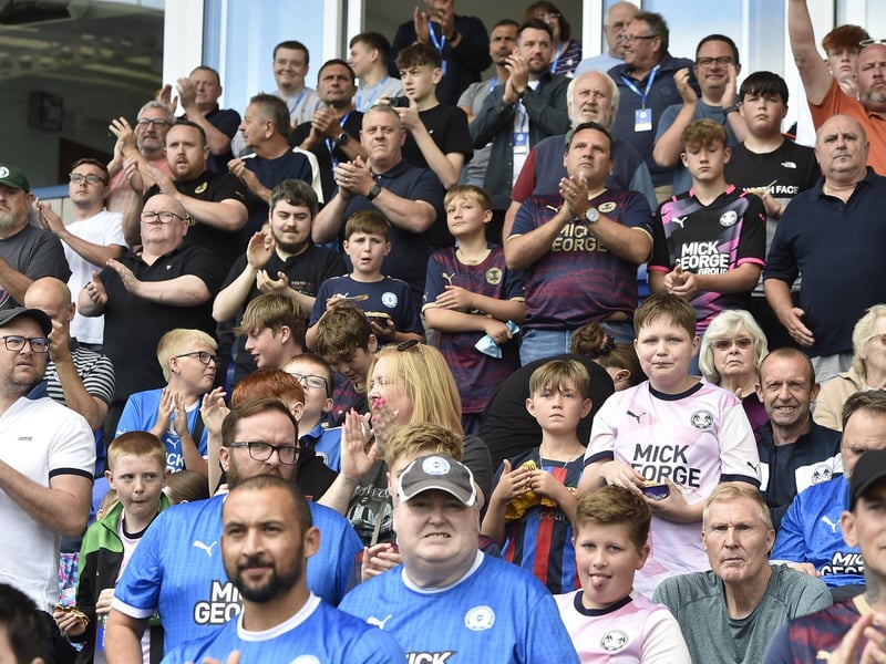 Posh fans at the Weston Homes Stadium for the visit of Charlton.