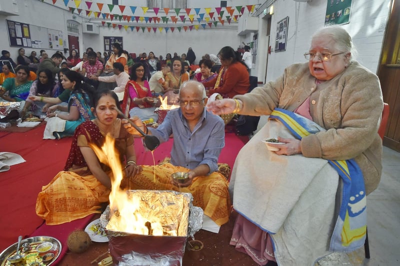 The Bharat Hindu Samaj temple smoke cleansing celebration at Rock Road