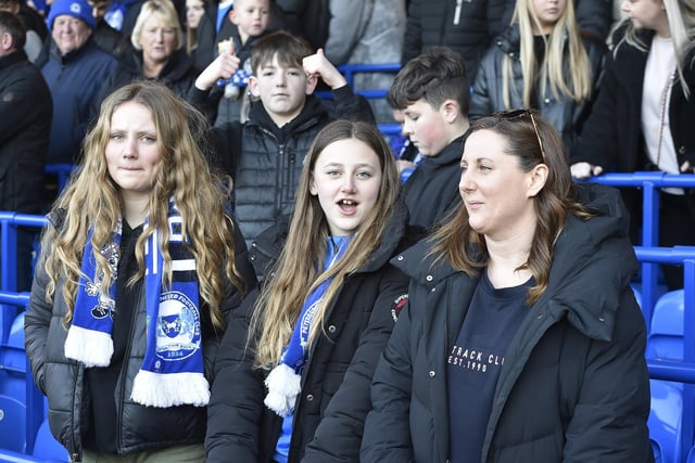 Peterborough United fans enjoy the 5-2 win over Plymouth Argyle.