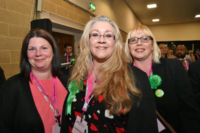 Julie Howell (centre) secured the most votes of any election candidate in Peterborough