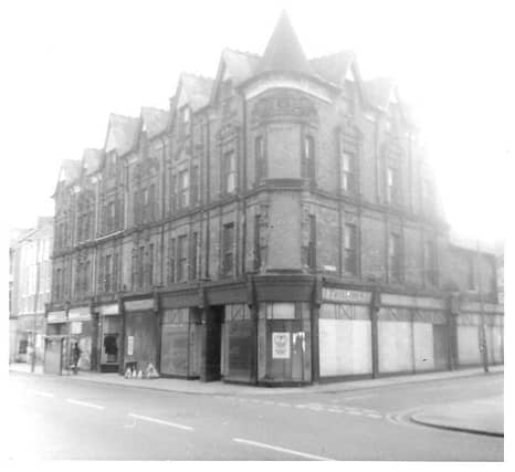 The corner of Westgate and Queen's Street known as Trollope's corner. An Edwardian departmental store still open in the 1960s and is where many school children obtained their school uniforms. Do you remember the vacuum system for sending cash payments to the upper office?