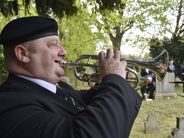 Royal British Legion Service of Remembrance on ANZAC Day at the grave of Sgt Hunter