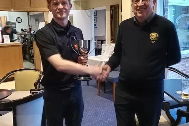 Kai Raymond with Milton Golf Club captain Tony 'Taff' Edwards.