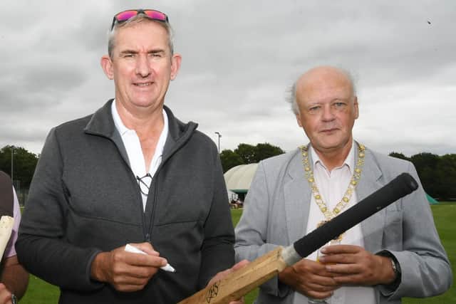 Mayor of Peterborough Nick Sandford (right) with former England fast bowler Andy Caddick.