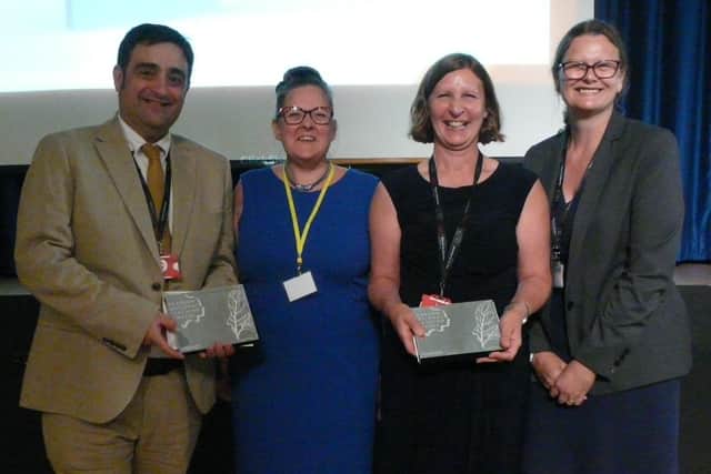 José Ros, Head of Modern Foreign Languages at QKA, Lisa Merrison, Regional Manager, Pearson UK, Julie Howard, Early Career Teacher at QKA, and Lynn Mayes, Executive Principal of Queen Katharine Academy.
