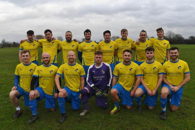 Sawtry before their Hunts Cup defeat at the hands of Peterborough Rangers. Photo: David Lowndes.