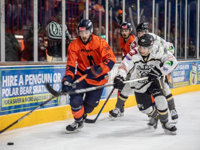 Tom Norton (left) in action for Phantoms. Photo: SBD Photography
