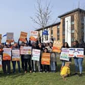 Junior doctors on strike in Peterborough in March.