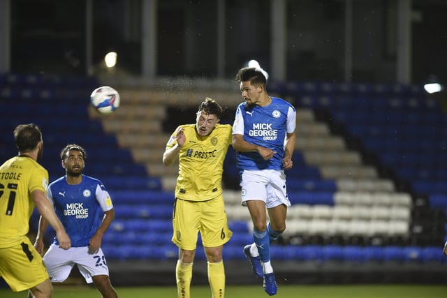 A headed equaliser in a 3-3 draw in the EFL Trophy. The defender with a huge stain on his character helped Posh to promotion in his first season, but instantly released and last heard of playing club football in Qatar. Mason is pictured scoring his goal.