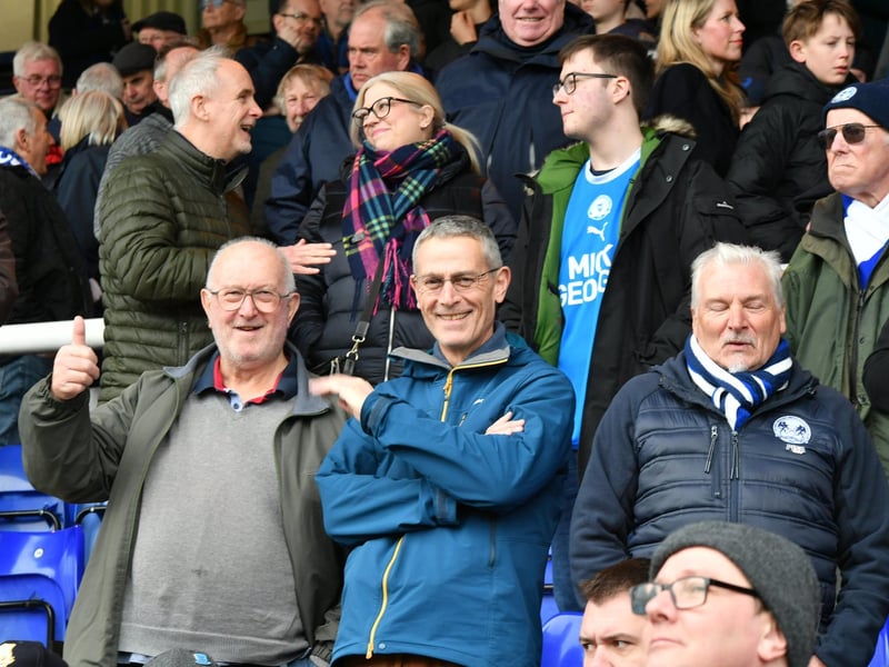 Fans watch on as Peterborough United are beaten by Portsmouth.
