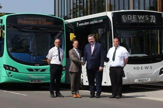 Stagecoach East and Dews Coaches have teamed up to save the service.