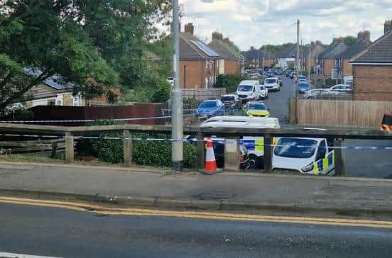 The scene at Fletton Avenue.