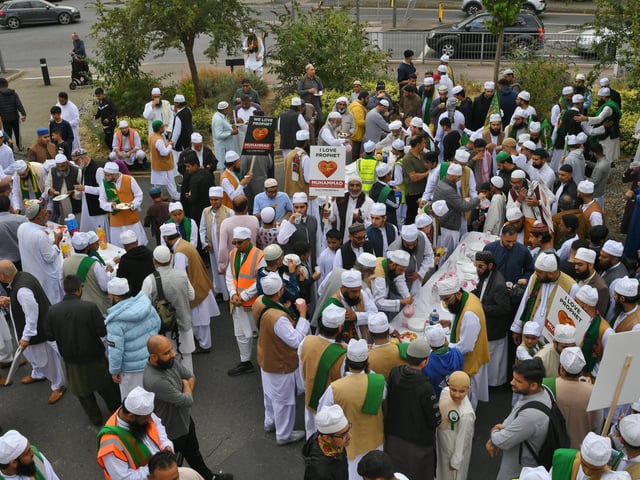Peterborough Grand Mawlid parade from Alderman's Drive to celebrate the life and legacy of the Prophet Muhammad.