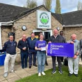 From the right, Chris Bennett, Steve Steels, Rob Bye and a volunteer from Pancreatic Cancer UK along with some of the Gedney Hill Golf Club members.