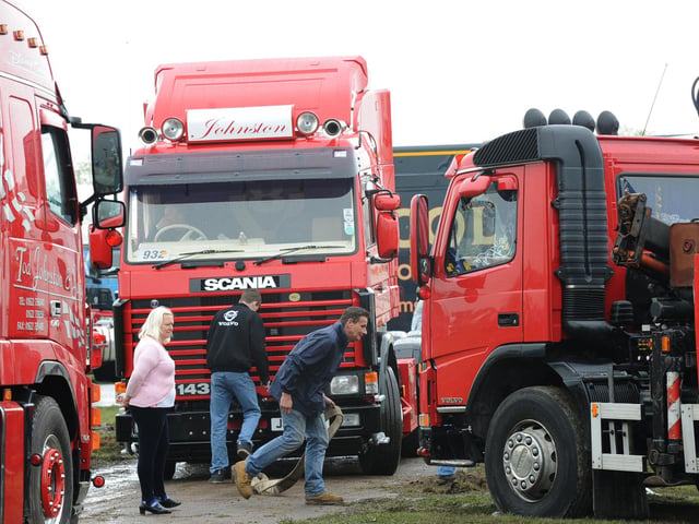 It was a wet weekend at the East of England Showground for Truckfest 2012 .So much so that vehicles needed to be towed from the mud, one by one.