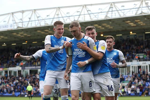 Jack Taylor of Peterborough United celebrates his goal against Blackpool. Photo: Joe Dent/theposh.com.