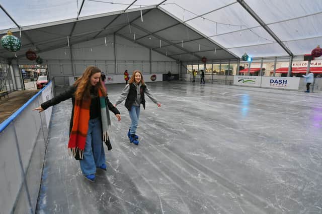 Cathedral Square's closed ice rink in 2022.