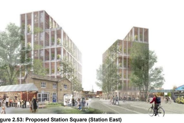 This image shows the proposed Station Square at Station East