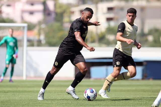 Nathan Thompson in action for Peterborough United against Leyton Orient in preseason. He went off injured against Stevenage on Wednesday (July 13). Photo: Joe Dent.