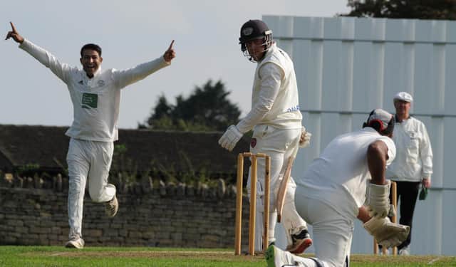 Barnack bowler Javad Ghani was disappointed this appeal against Peterborough Town batsman Kyle Medcalf was rejected.