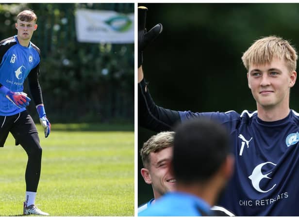 Peterborough United goalkeepers Harvey Cartwright (left) and Lucas Bergstrom (right). Photos: Joe Dent.
