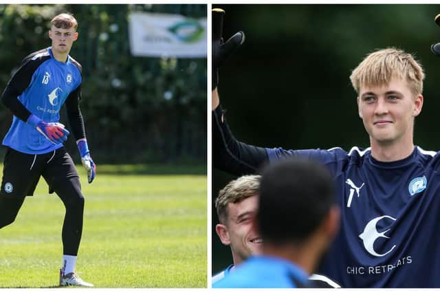 Peterborough United goalkeepers Harvey Cartwright (left) and Lucas Bergstrom (right). Photos: Joe Dent.
