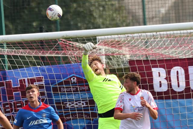 Action from Skegness Town v Bourne Town. Photo Dave Mears.