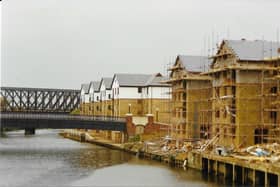 Rivergate flats being built in 1989