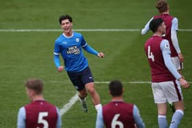 Joel Randall celebrates a goal for Posh Under 21s v Aston Villa. Photo: Joe Dent/theposh.com