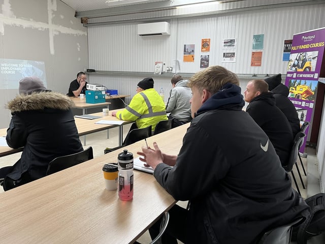 Learners with Portland Training at the new centre in Peterborough.