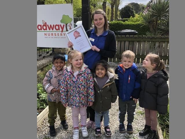 Broadway nursery with their 'Top 20' award from daynurseries.co.uk.