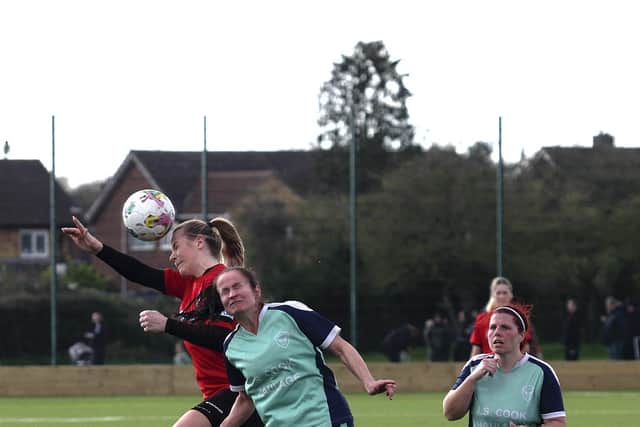 Action from Netherton United Ladies v Manea. Photo Tim Symonds.