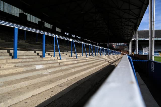 Pyro was let off in the London Road End terrace. Photo: Joe Dent.