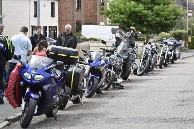 Procession of classic cars and motorbikes from Yaxley to Gedney Hill for the funeral of 10-year-old Nathan Will-Murray