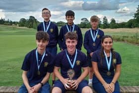 A winning Milton Golf Club team, from the back left to right, Kai Peggs, Isaac Wakefield, Sam Mayman, front Lorenzo Chapman, Gabe Bowden and Maliha Mirza