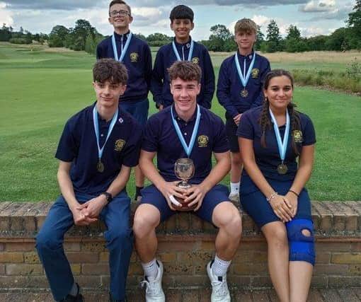 A winning Milton Golf Club team, from the back left to right, Kai Peggs, Isaac Wakefield, Sam Mayman, front Lorenzo Chapman, Gabe Bowden and Maliha Mirza