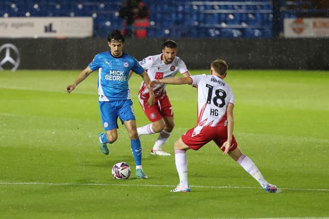 Ryan De Havilland in action for Posh v Stevenage. Photo Joe Dent/theposh.com