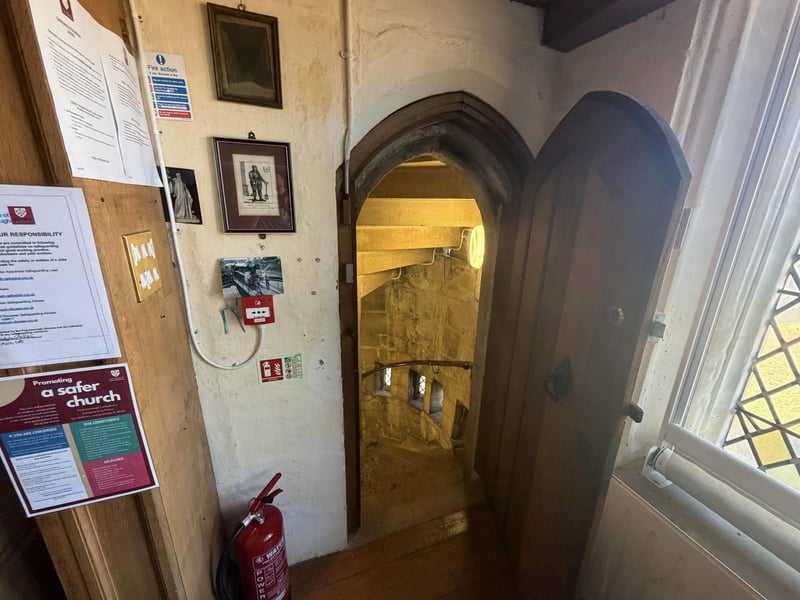 The spiral staircase entrance