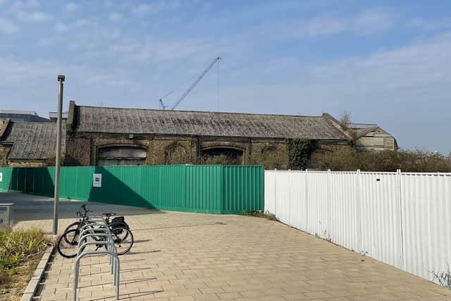 The Victorian rail shed at Fletton Quays, Peterborough