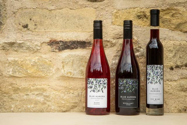 A selection of England's only blueberry wines produced by Lutton Farms, in Oundle, and which have just won a trio of awards.