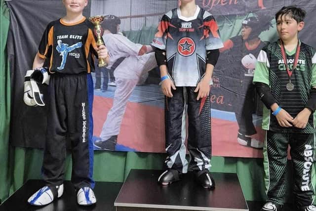 Harry Palmer (left) on the podium at the Northants Open